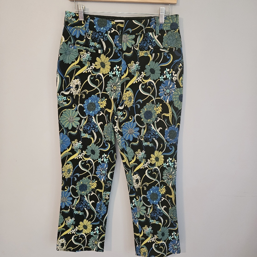 Anthropologie The Essential Collection black multi color  cropped pants,…